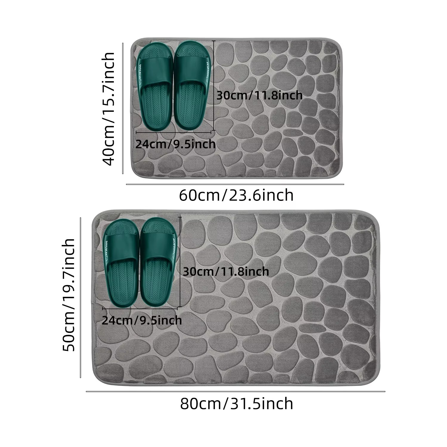 1Pc Anti-Slip Cobblestone Floor Mat for Bathroom, and Absorbs Water and Reduces Slips and Falls