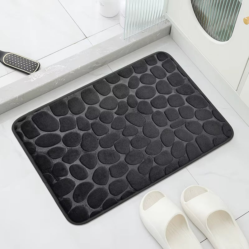 1Pc Anti-Slip Cobblestone Floor Mat for Bathroom, and Absorbs Water and Reduces Slips and Falls