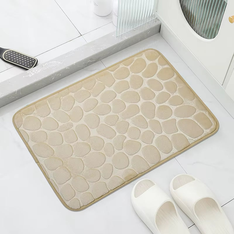 1Pc Anti-Slip Cobblestone Floor Mat for Bathroom, and Absorbs Water and Reduces Slips and Falls