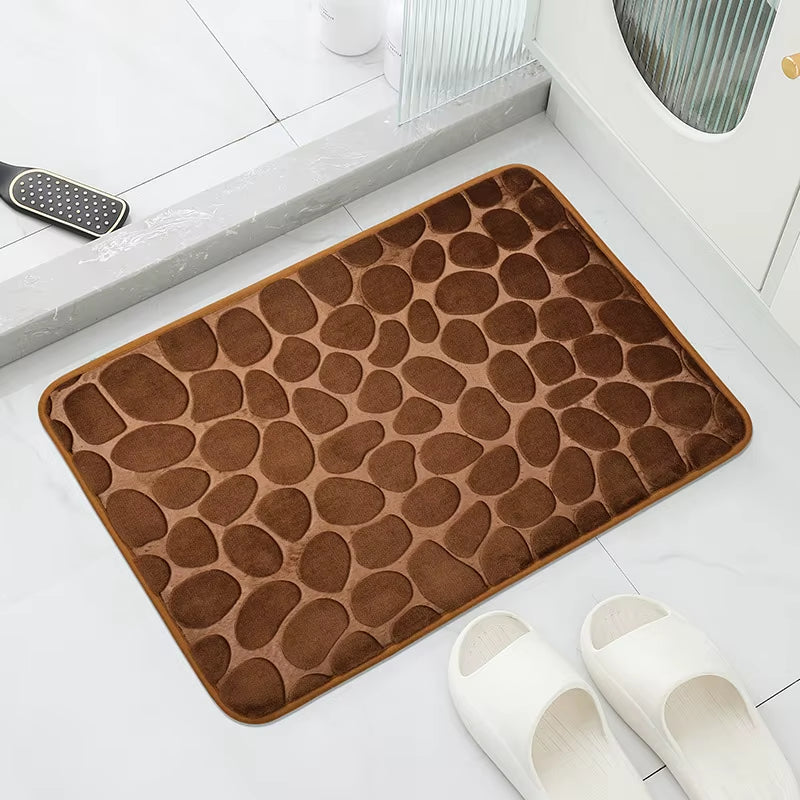 1Pc Anti-Slip Cobblestone Floor Mat for Bathroom, and Absorbs Water and Reduces Slips and Falls