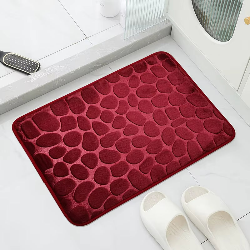1Pc Anti-Slip Cobblestone Floor Mat for Bathroom, and Absorbs Water and Reduces Slips and Falls