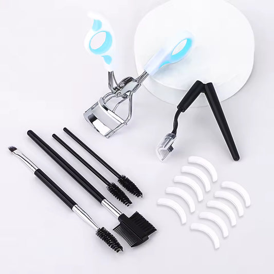 16-Piece Beauty Tool Set – Eyelash Curlers, Dual-Color Designs, Brushes & More for Your Daily Routine